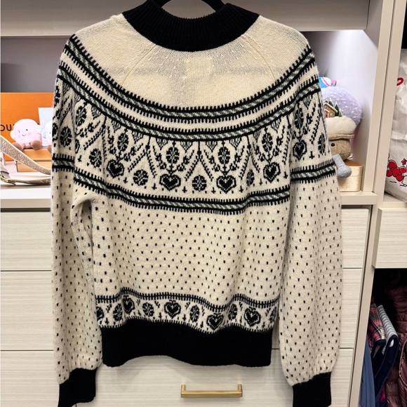 KHAITE Black and Cream Patterned Cardigan - Picture 6 of 8